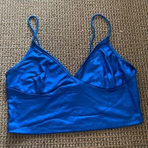 Blue shimmery crop top